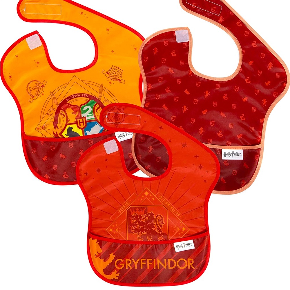 New 6-24m Harry Potter Gryffindor Bumkins waterproof bibs. 3 pack. BNWT.